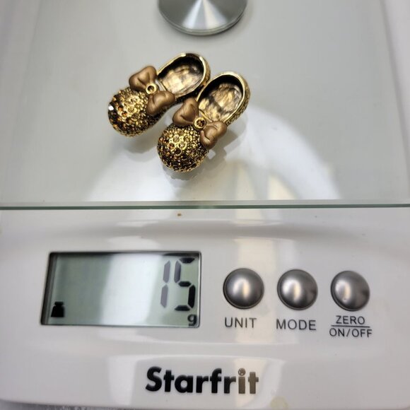 Gold Shoes Sandals Brooch - Picture 10 of 12